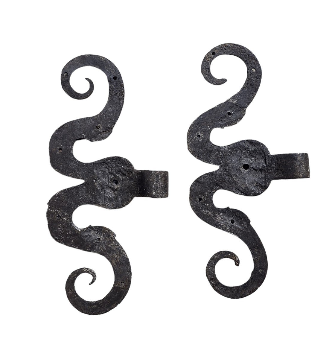 Pair Of Wrought Iron Hinges-photo-3
