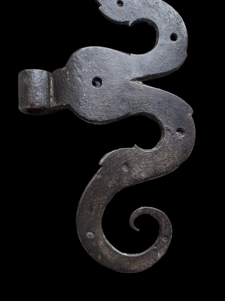 Pair Of Wrought Iron Hinges-photo-4