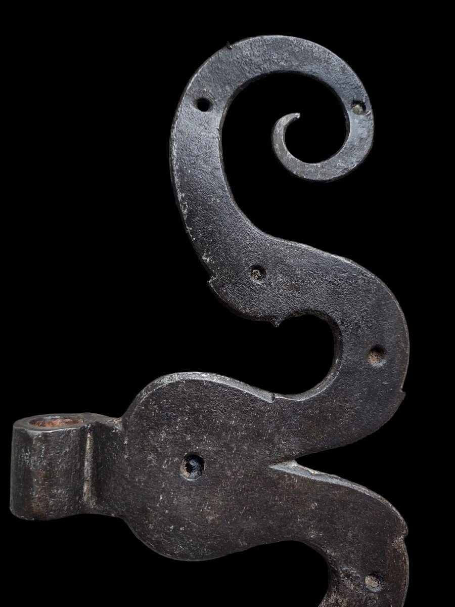 Pair Of Wrought Iron Hinges-photo-1