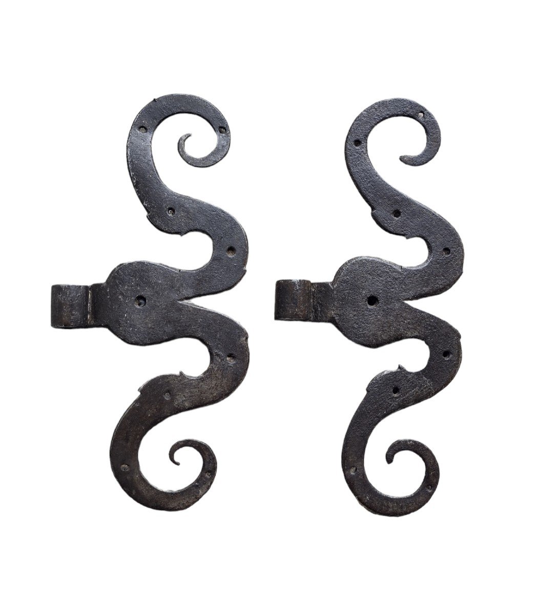 Pair Of Wrought Iron Hinges