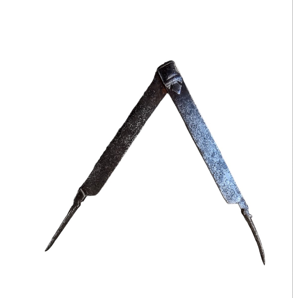 Engraved Wrought Iron Compass XVIII Century -photo-1