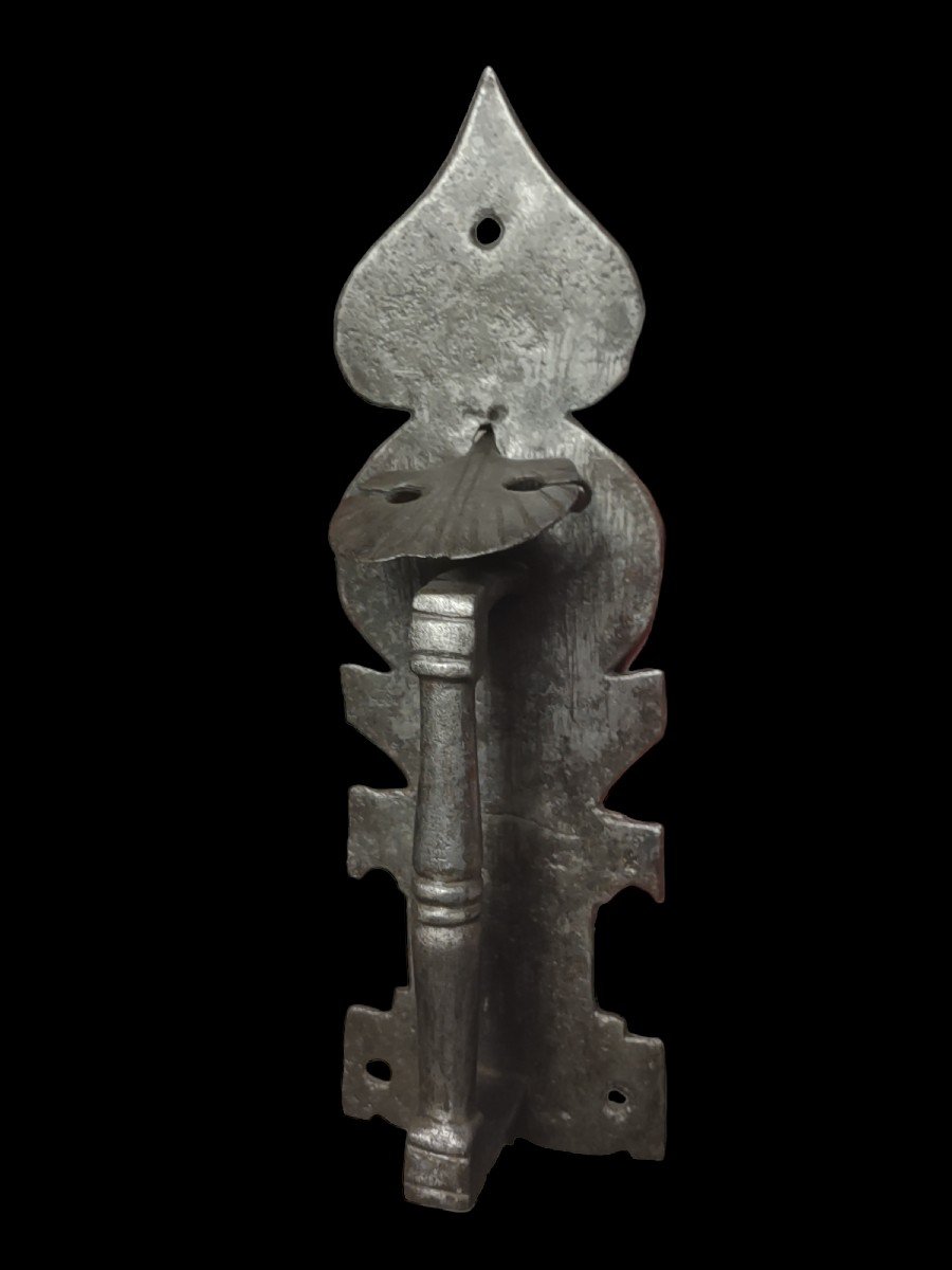 Poignée De Porte En Fer Forgé XVIIe Siècle-photo-2