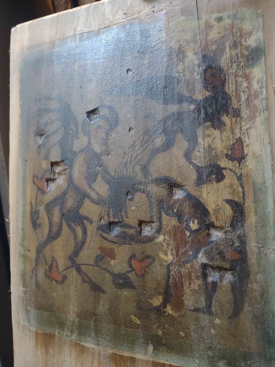 Ceiling Element Painted In Tempera Northern Italy First Part Of The 15th Century-photo-2