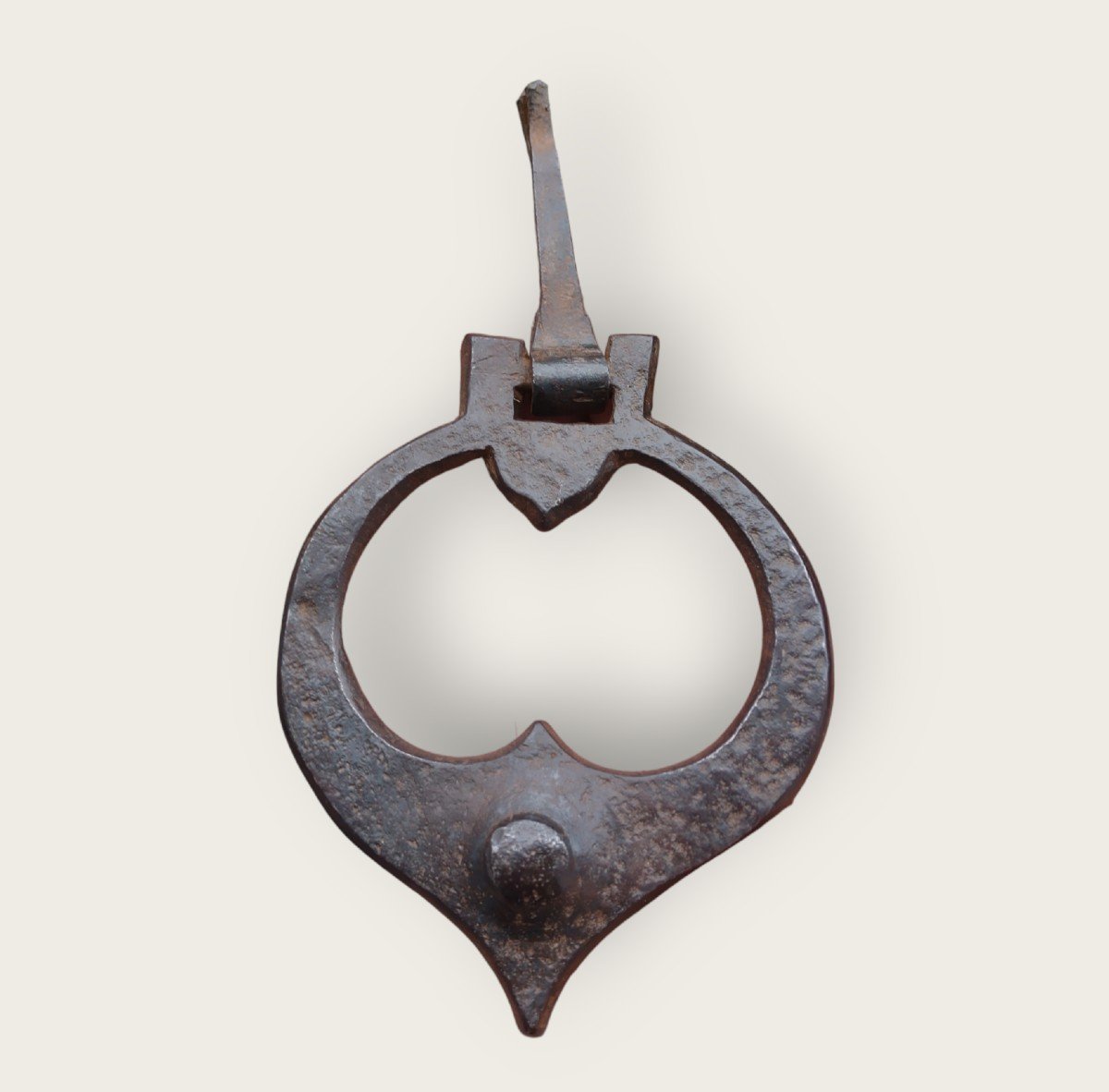 Petite Poignée De Porte Ou Heurtoir En Fer Forgé Haute époque -photo-4