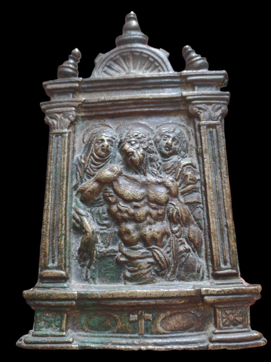 Baiser De Paix Oscillatoire En Bronze Italie XVIe Siècle -photo-2