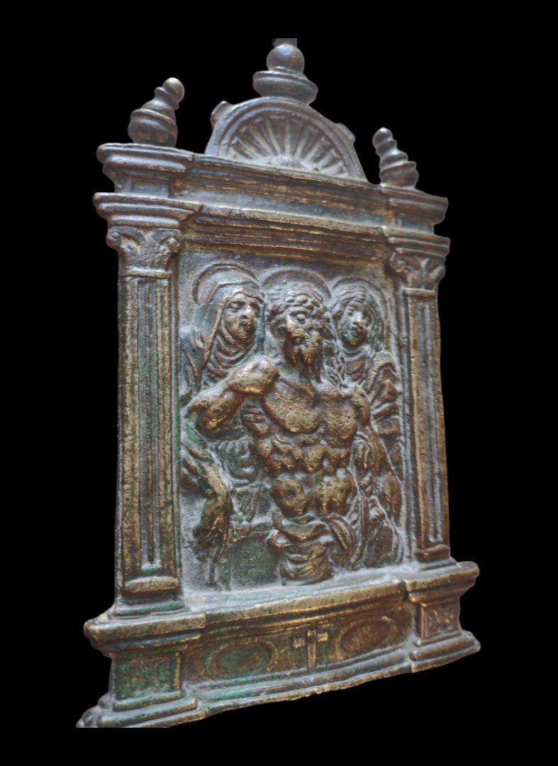 Baiser De Paix Oscillatoire En Bronze Italie XVIe Siècle -photo-3