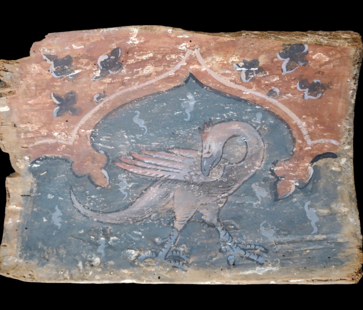 Renaissance Wooden Tablet Painted In Tempera Cremona 1450 Circa