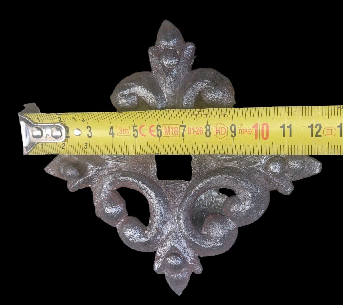 Poignée De Porte En Fer Forgé Et Sculpté XVIIIe Siècle-photo-5