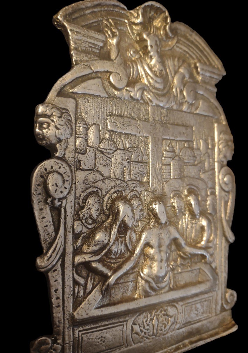 Baiser De Paix Oscillatoire En Bronze Italie XVIe Siècle-photo-1