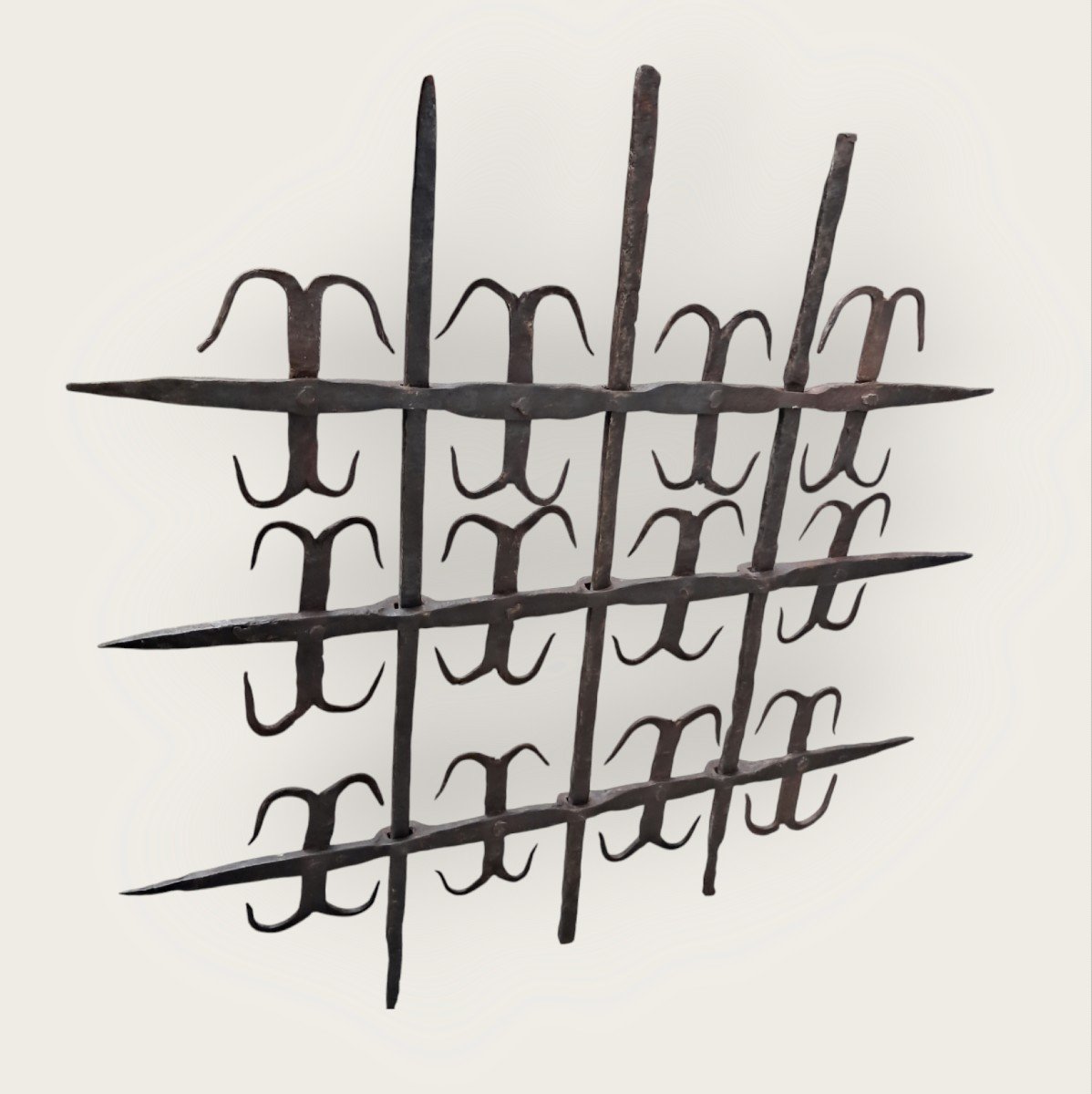 Rare Large Haute époque Window Grate-photo-4