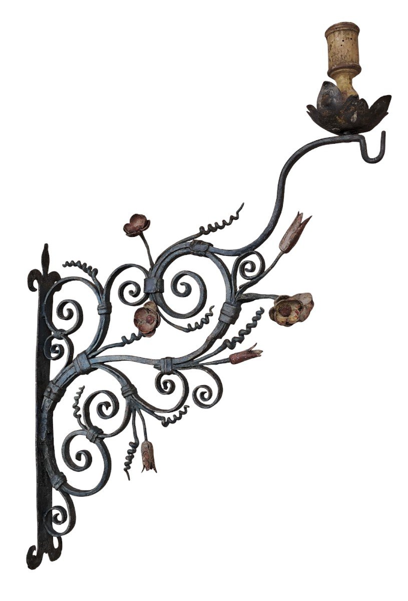 Painted Wrought Iron Light Arm-photo-4