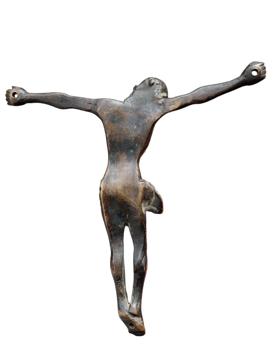 Christ In Bronze, Hollow Cast, With Remains Of Gilding Late XV Century Cm. 16,5-photo-2
