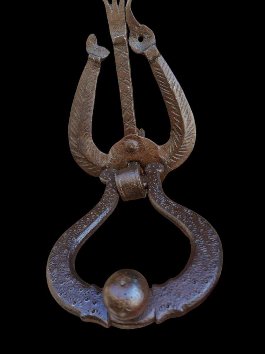 Large Wrought Iron Door Knocker,  XVI Century-photo-2