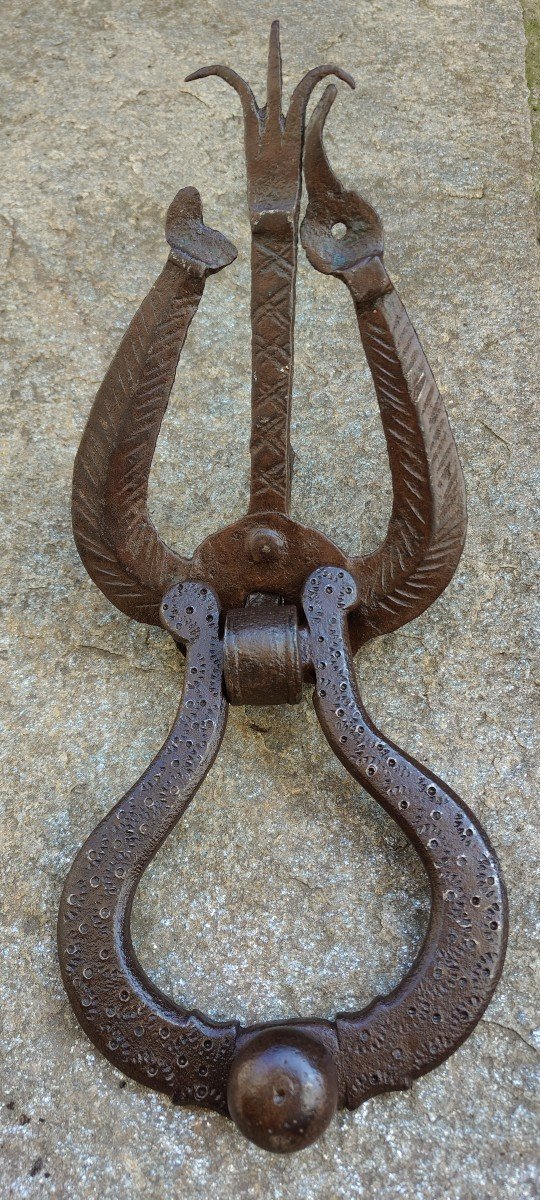 Large Wrought Iron Door Knocker,  XVI Century-photo-4