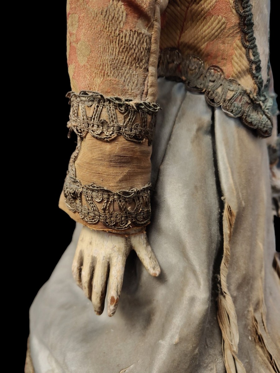Buste De Mannequin En Bois Peint Et Papier Mâché XVIIIe Siècle-photo-2