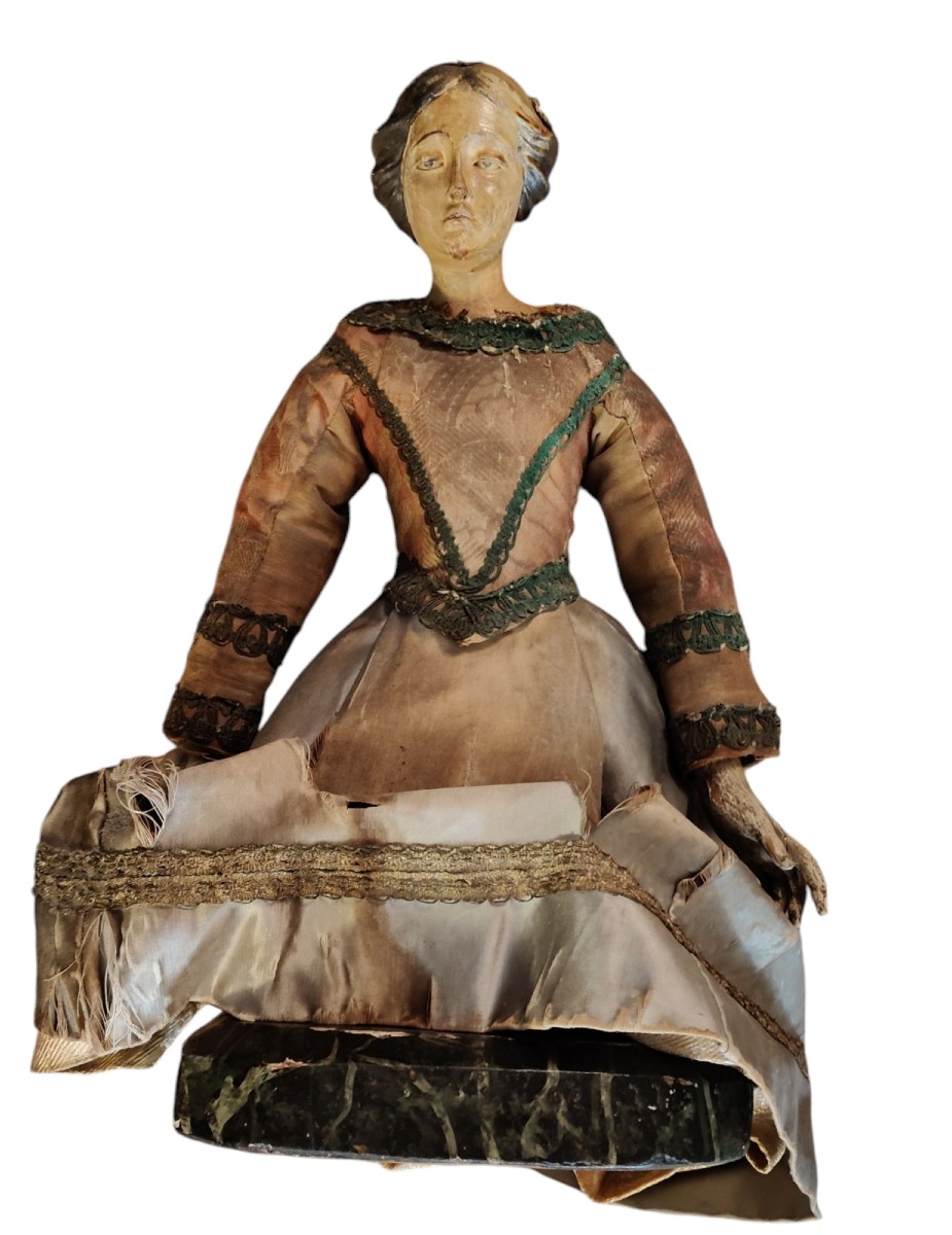 Buste De Mannequin En Bois Peint Et Papier Mâché XVIIIe Siècle-photo-4