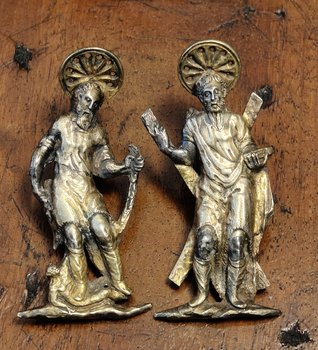 2 Petits Reliefs En Bronze Doré XVIe Siècle-photo-2