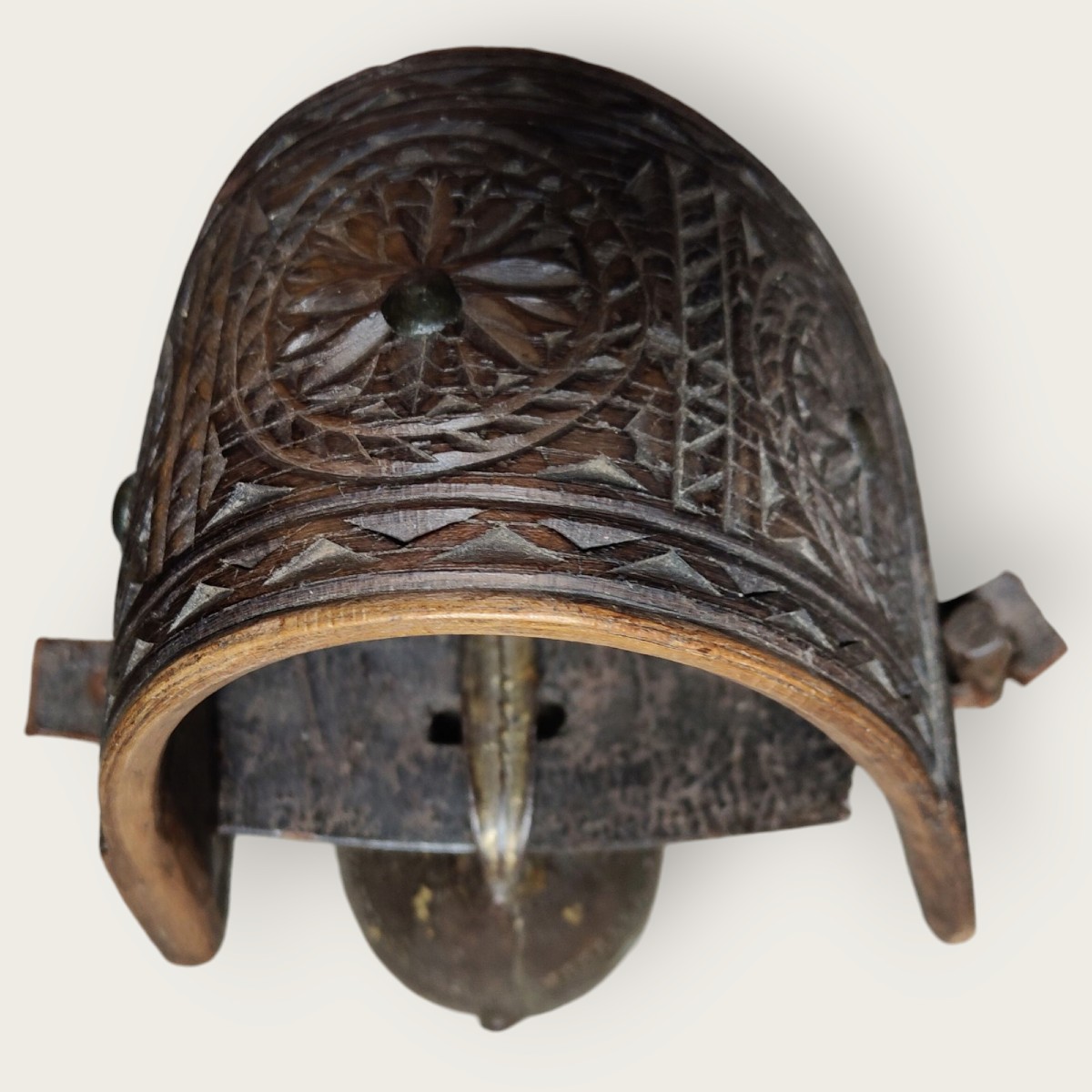 Carved Wooden Goat Collar Italian Alps Early XIX Century-photo-3
