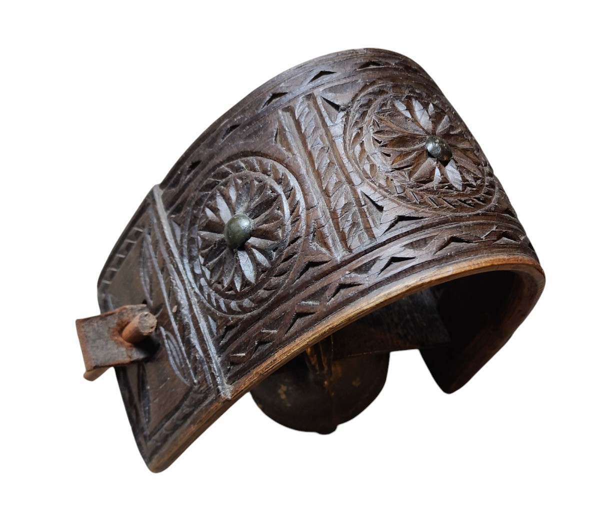 Carved Wooden Goat Collar Italian Alps Early XIX Century-photo-1