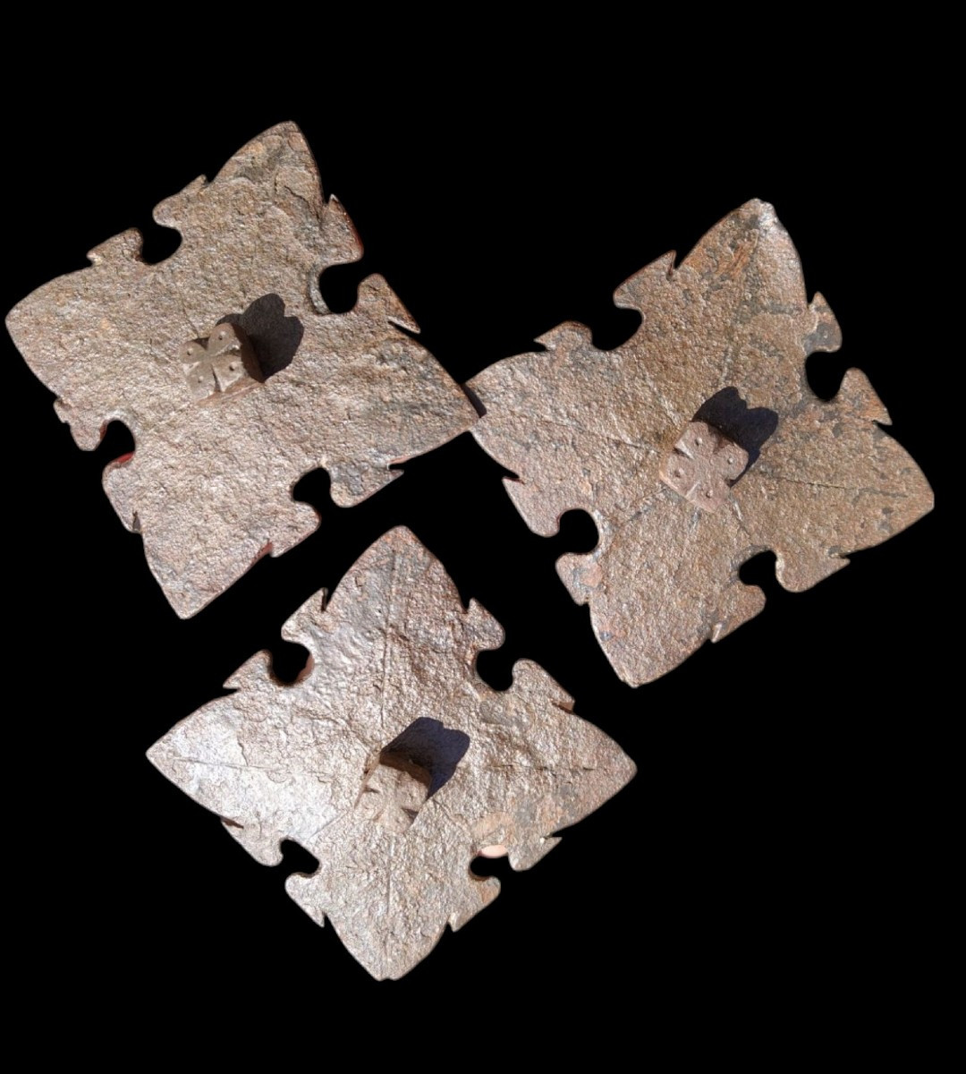 3 Large Wrought Iron Nails XVII Century-photo-2