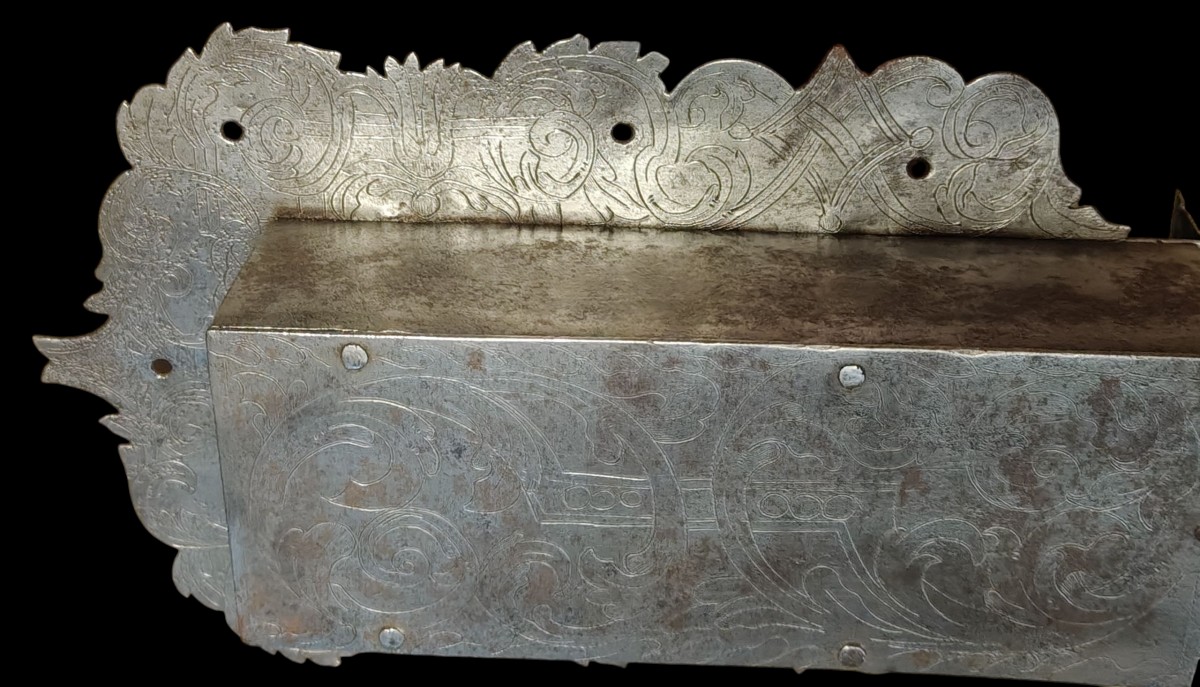 Serrure d'Armoire En Fer Forgé Et Ciselé XVII-XVIIIe Siècle-photo-7