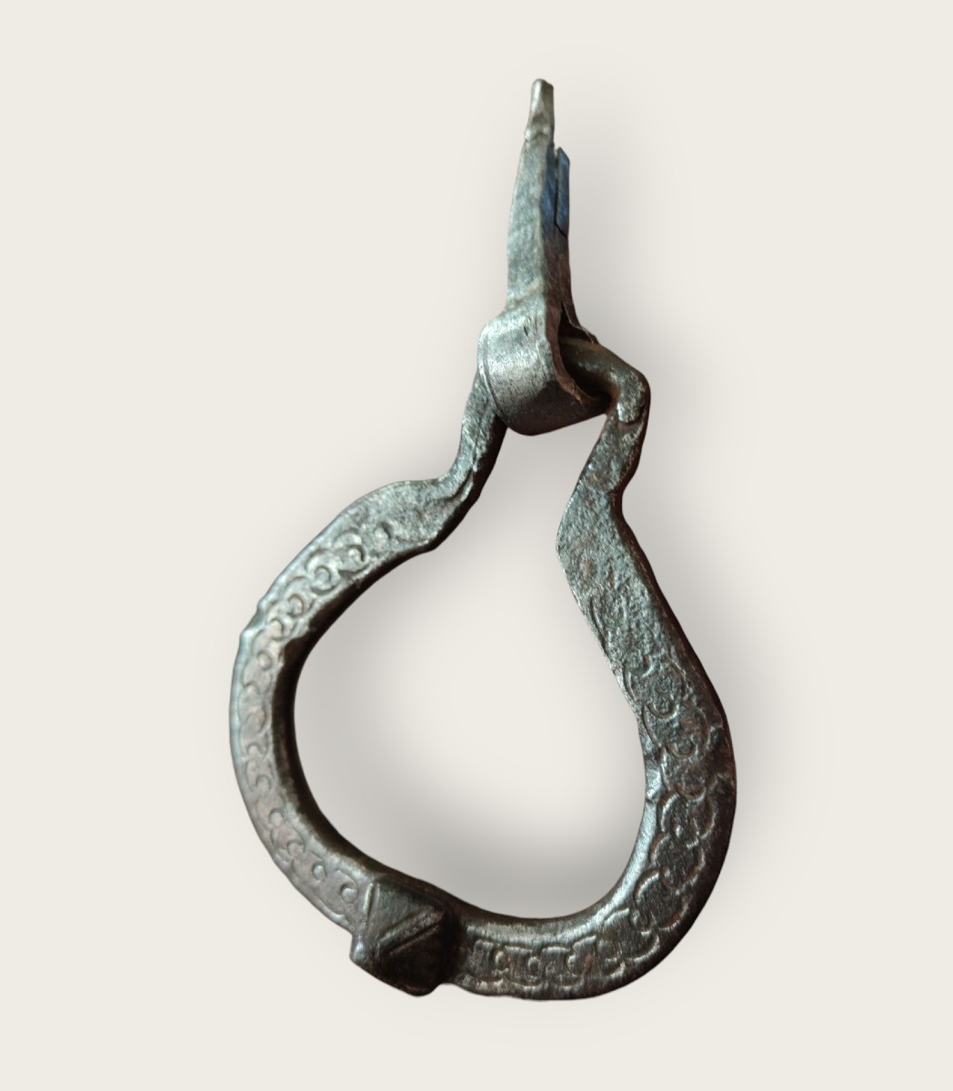 Small Engraved Wrought Iron Handle XVI-xvii Century -photo-4