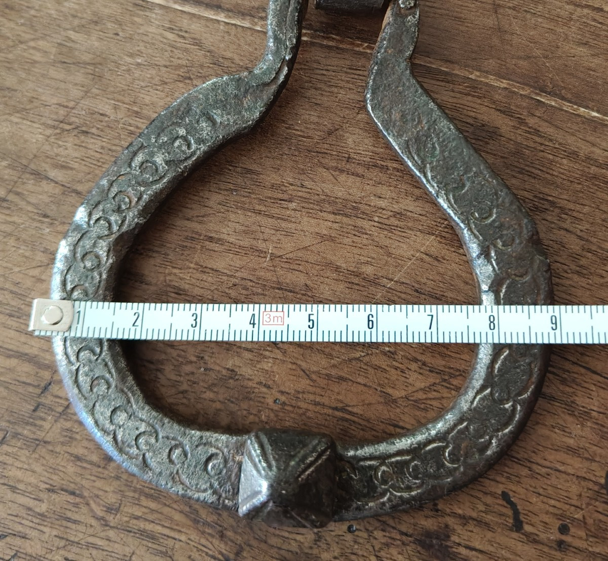 Small Engraved Wrought Iron Handle XVI-xvii Century -photo-5