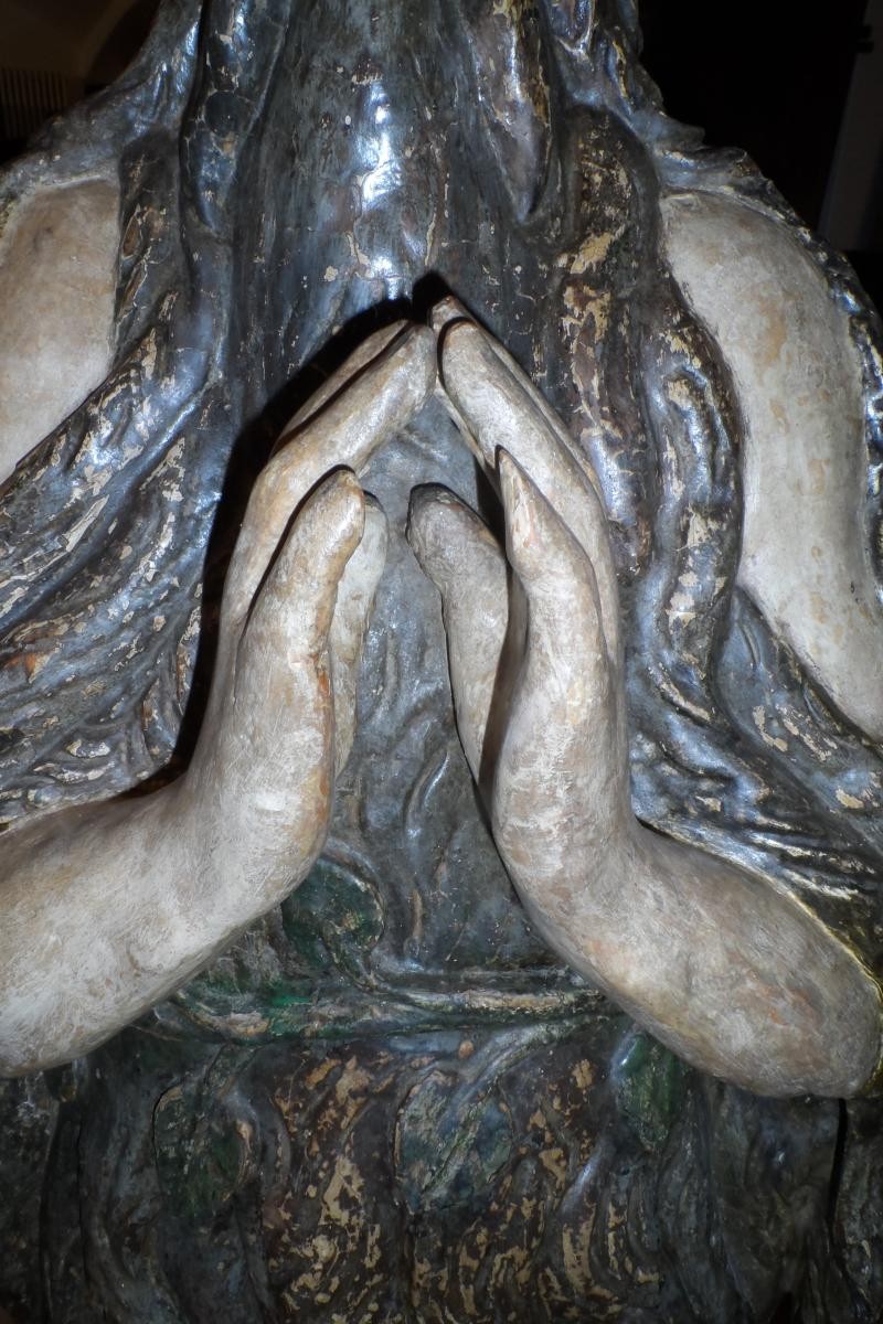 Wooden Statue Representing Saint Onuphre North Italy XV- XVI Century -photo-4