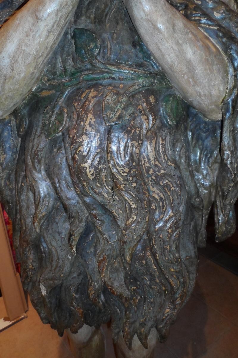 Wooden Statue Representing Saint Onuphre North Italy XV- XVI Century -photo-1