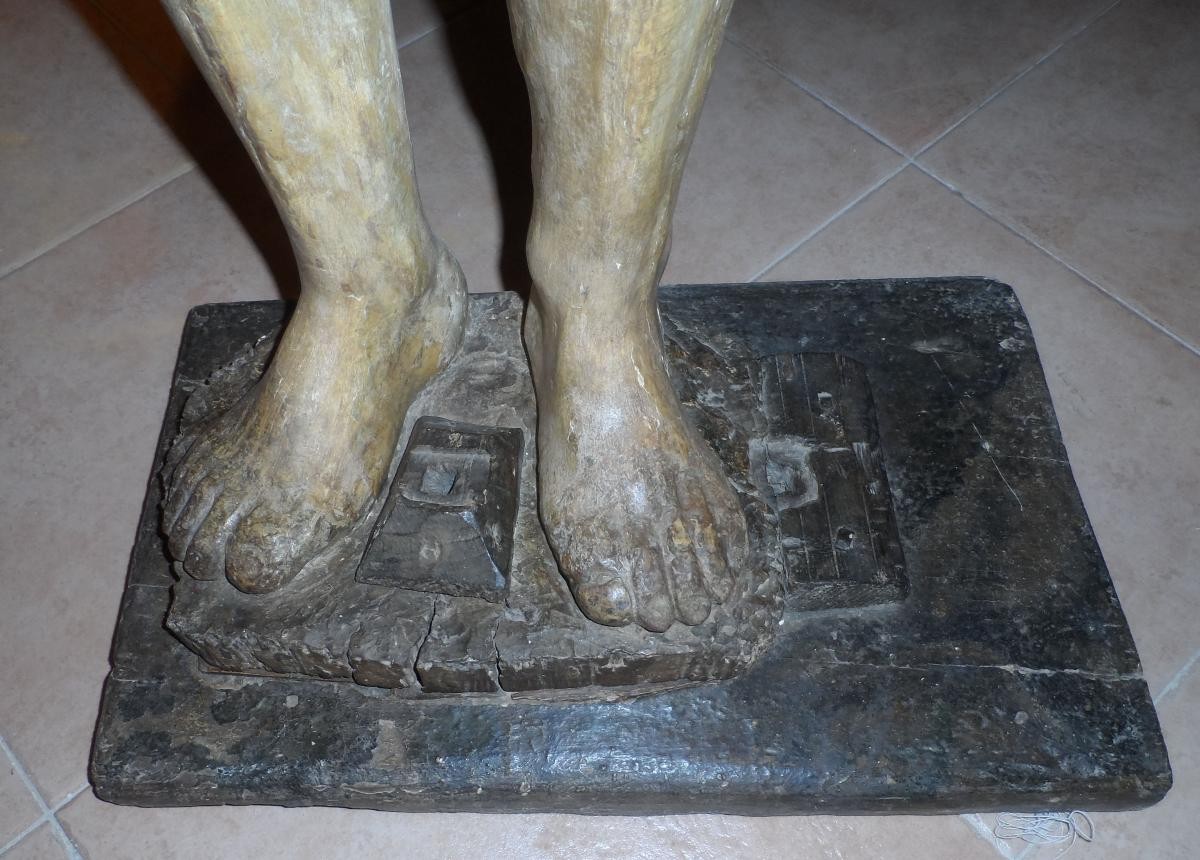 Wooden Statue Representing Saint Onuphre North Italy XV- XVI Century -photo-2