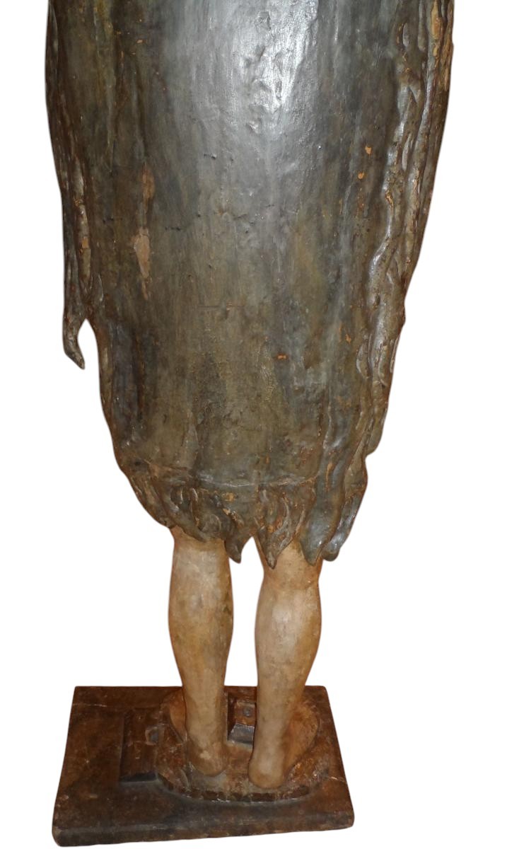 Wooden Statue Representing Saint Onuphre North Italy XV- XVI Century -photo-4