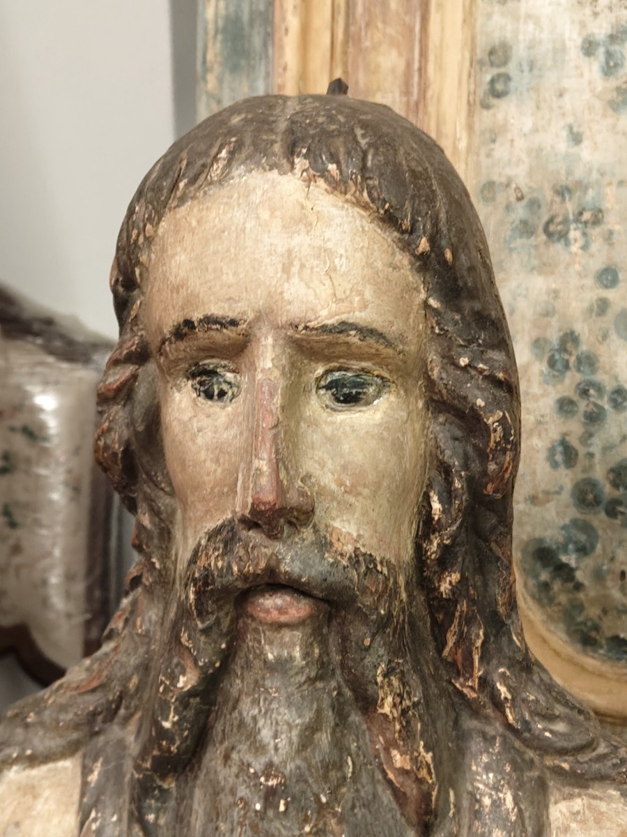Wooden Statue Representing Saint Onuphre North Italy XV- XVI Century -photo-6