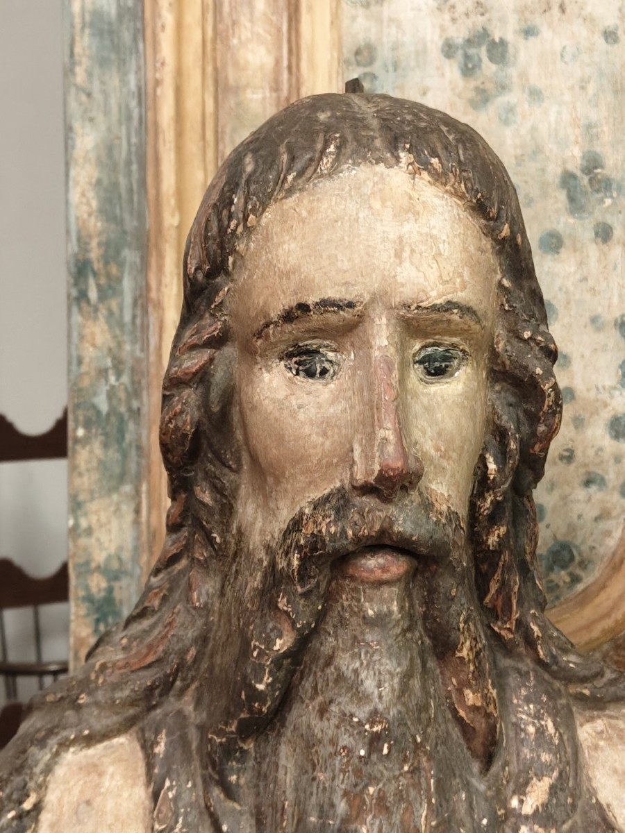 Wooden Statue Representing Saint Onuphre North Italy XV- XVI Century -photo-7