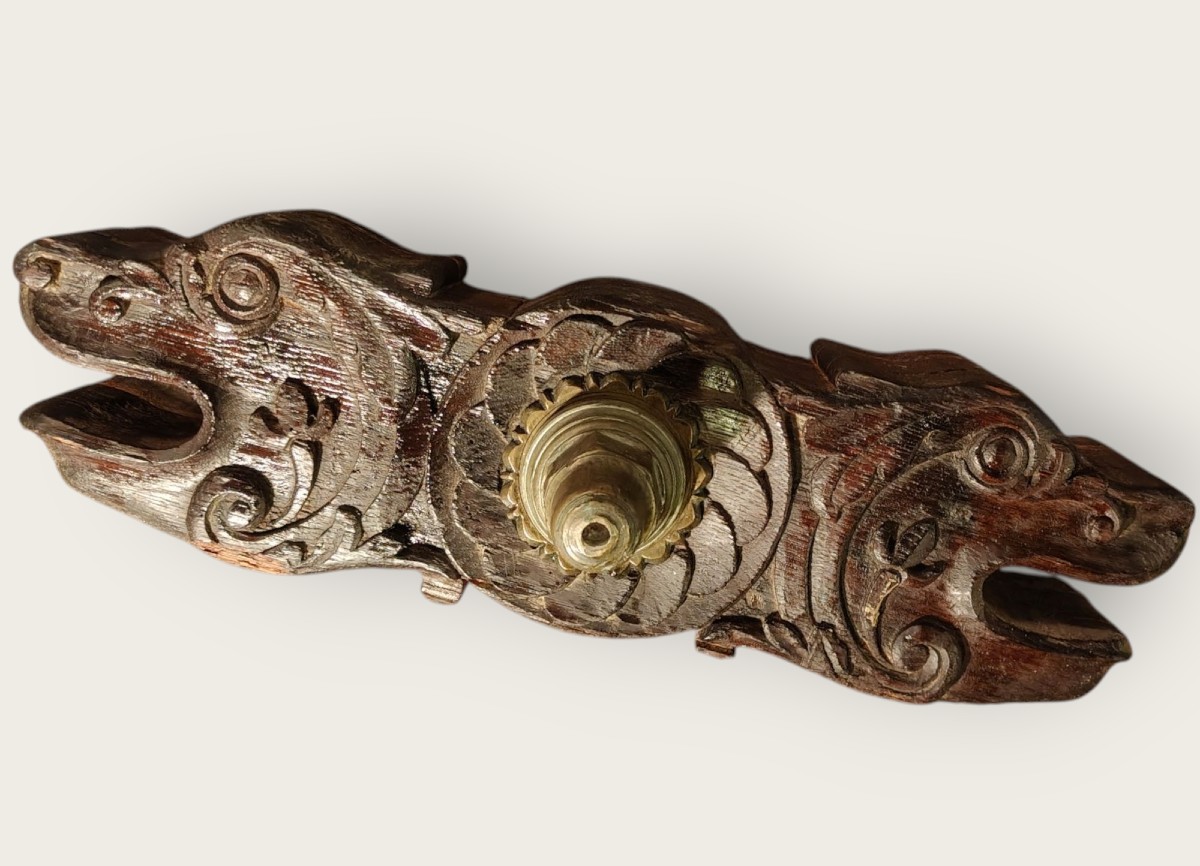 Zoomorphic Wooden Barrell Lock Late XVIII Century-photo-3