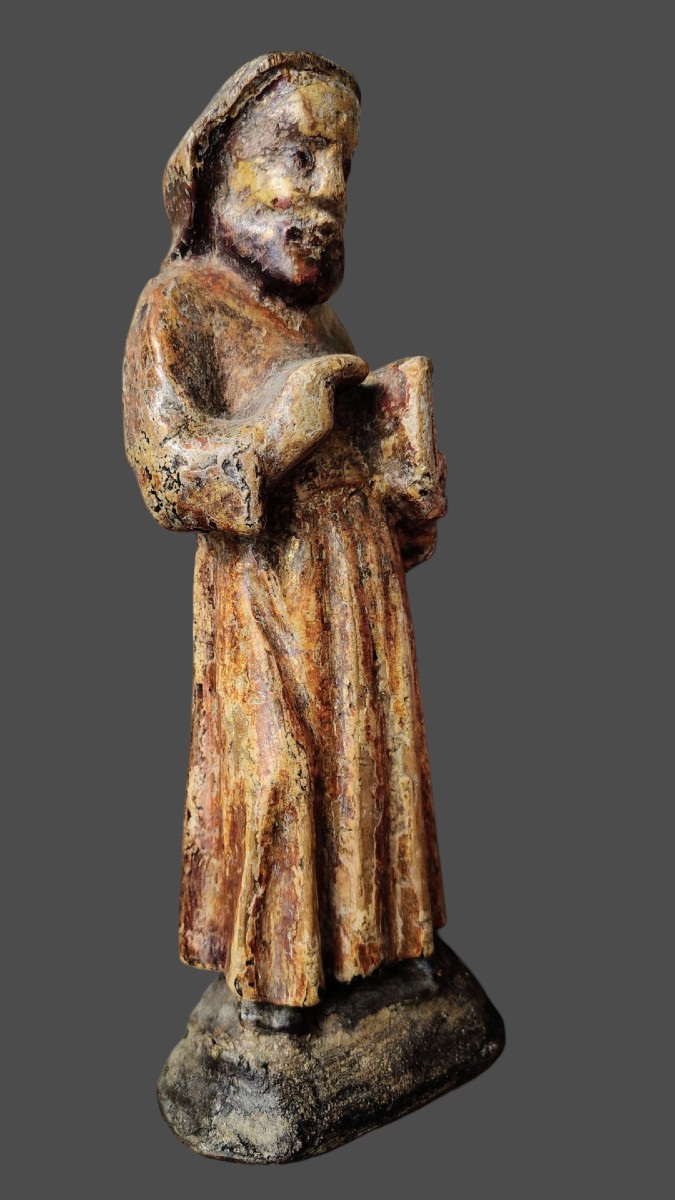 Piar Of Polychromed Small Statues Italy XV Century-photo-1