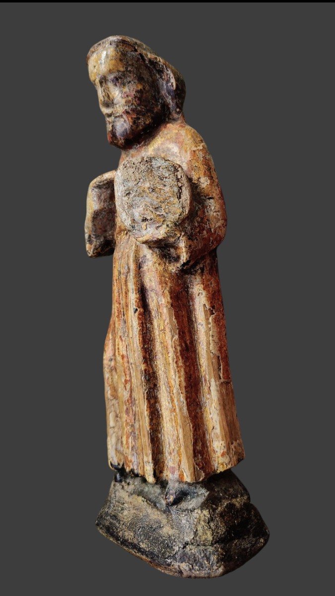 Piar Of Polychromed Small Statues Italy XV Century-photo-2