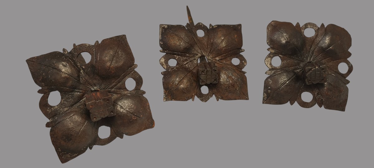 3 Large Wrought Iron Nails XVII-xviii Century-photo-2