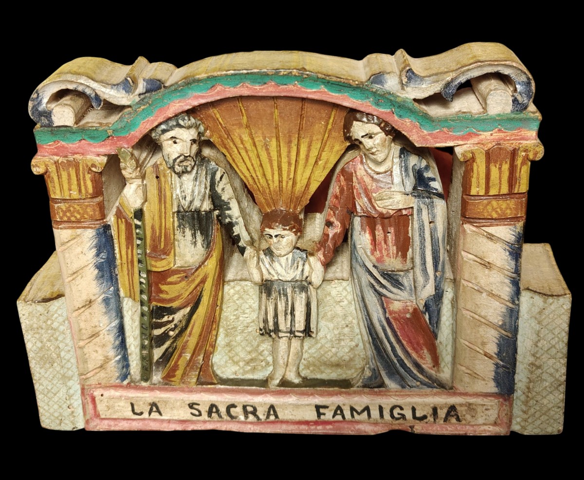 Elément Sculpté De Charrette Sicilienne début XXe siècle-photo-1