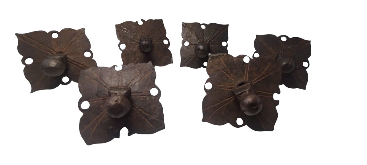 6 Large Wrought Iron Nails Sapin XVII-xviii Century-photo-2