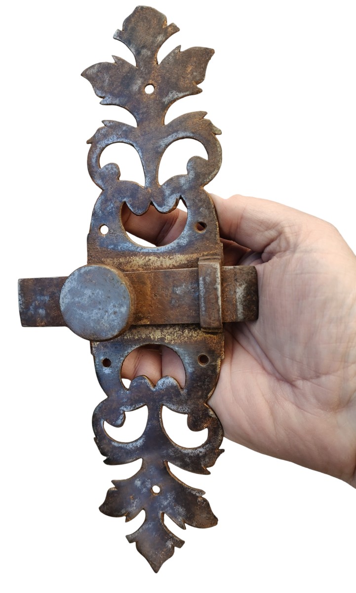 Pair Of Large  Wrought Iron Bolts France Early XIX Century-photo-2