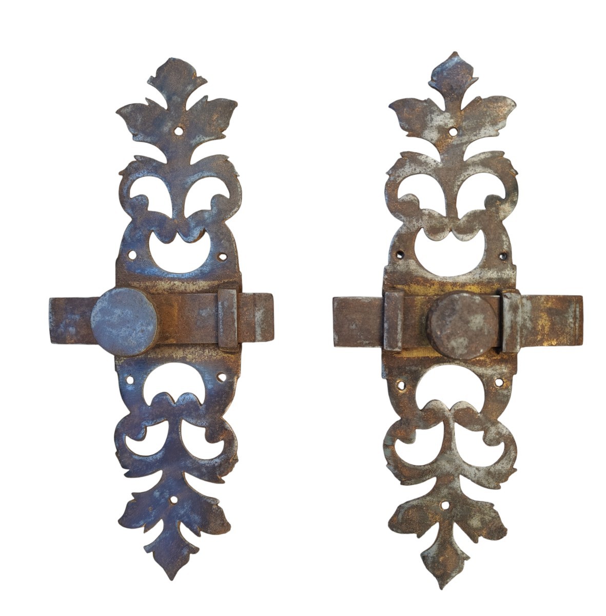 Pair Of Large  Wrought Iron Bolts France Early XIX Century-photo-3
