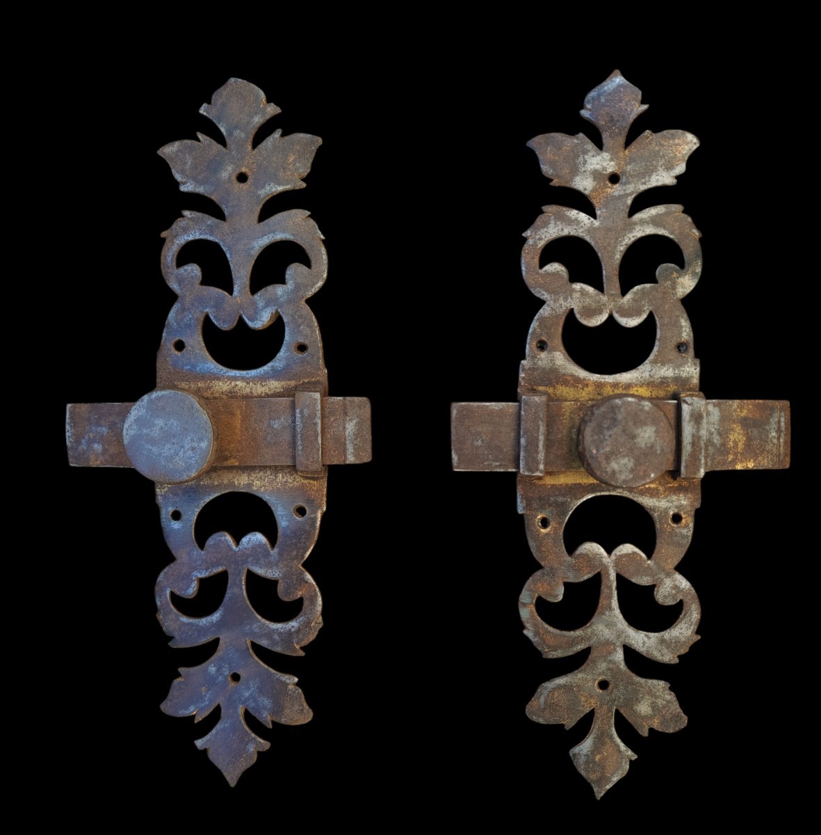 Pair Of Large  Wrought Iron Bolts France Early XIX Century
