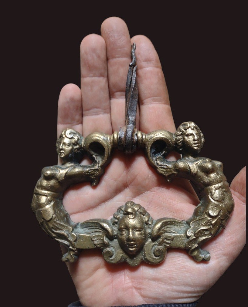 Paire De Poignées En Bronze XVIIe siècle-photo-3