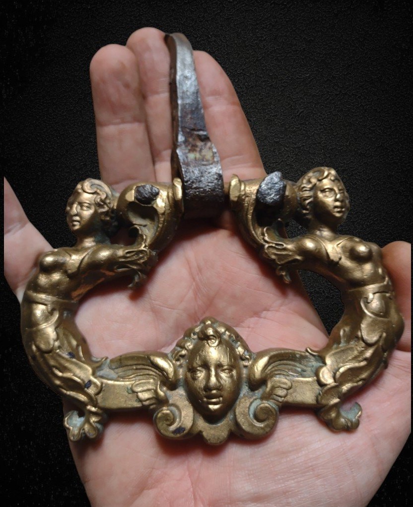 Paire De Poignées En Bronze XVIIe siècle-photo-4