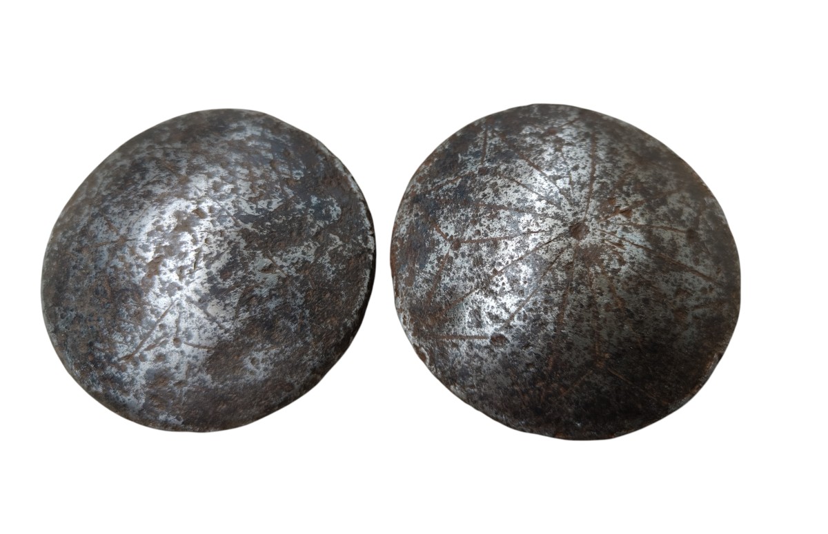 2 Monnaies Jeu Du Caliche Espagne Fer forgé et gravé  XVIIIe Siècle