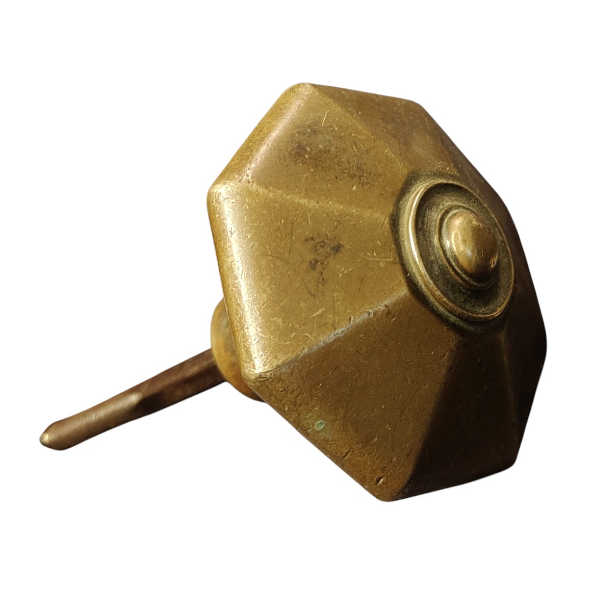 Gros bouton de porte octagonal en laiton