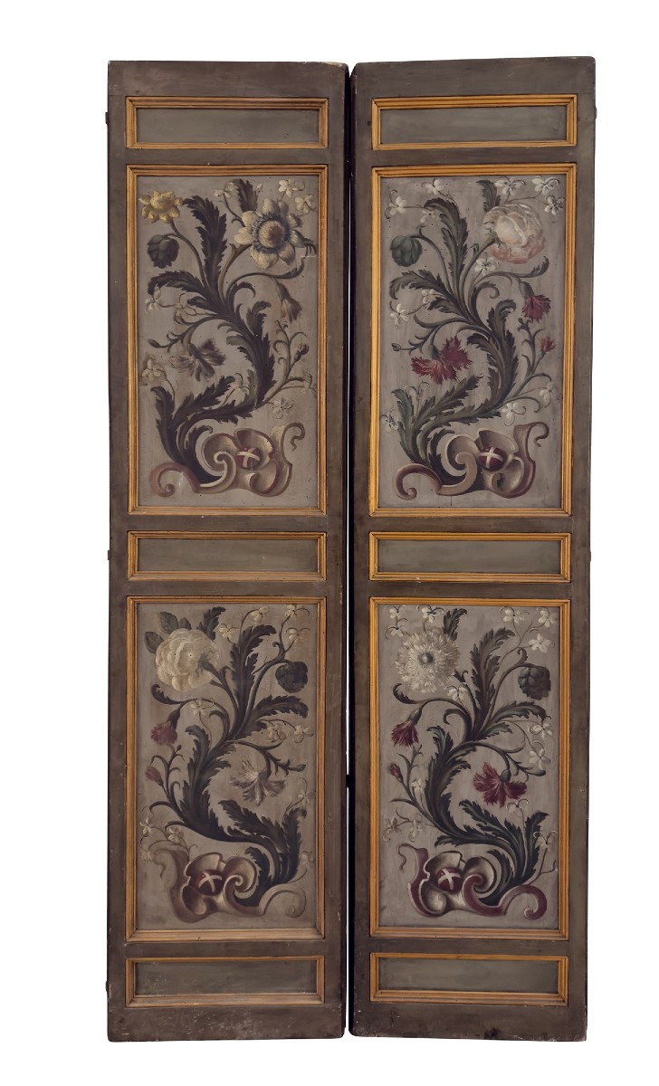 Deux portes doubles peintes Italie XVIIIe siècle-photo-3
