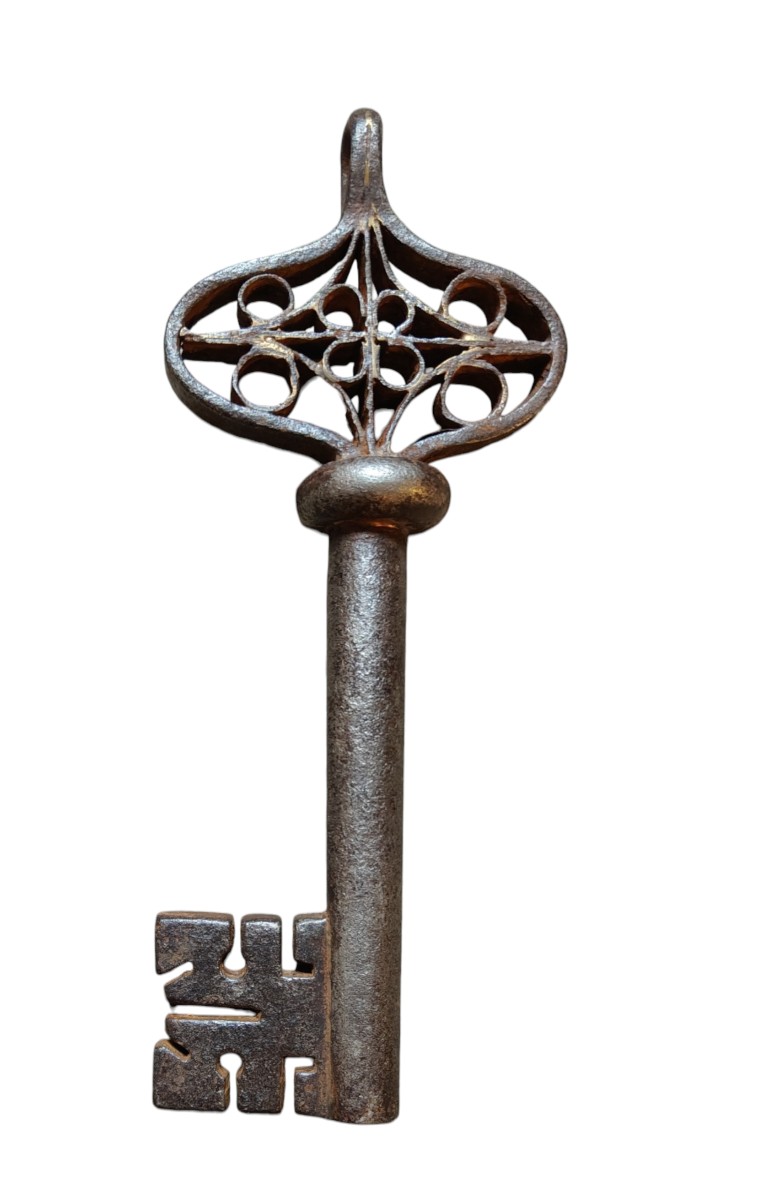 Large Iron Venteian Key XVI Century 18 Cm-photo-2