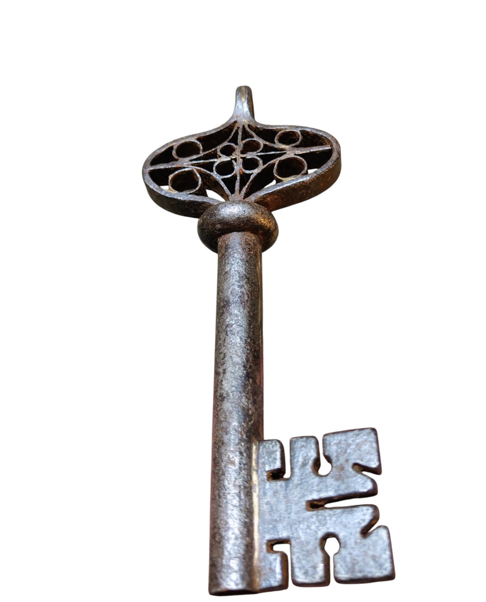 Large Iron Venteian Key XVI Century 18 Cm-photo-3