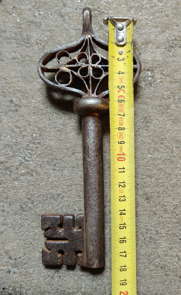 Large Iron Venteian Key XVI Century 18 Cm-photo-4